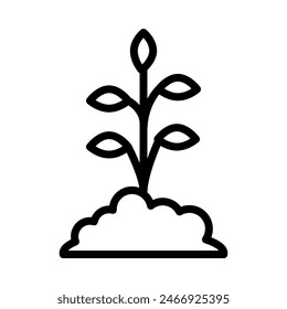 plant icon or logo illustration outline black style