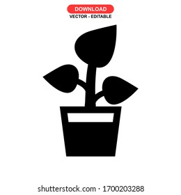 plant icon or logo isolated sign symbol vector illustration - high quality black style vector icons
