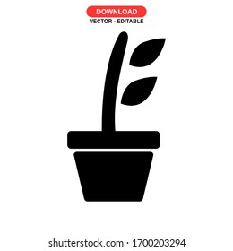 plant icon or logo isolated sign symbol vector illustration - high quality black style vector icons
