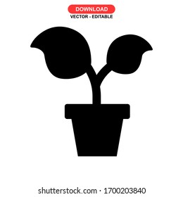 plant icon or logo isolated sign symbol vector illustration - high quality black style vector icons
