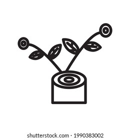 plant icon or logo vector illustration of isolated sign symbol, vector illustration with high quality black outline.