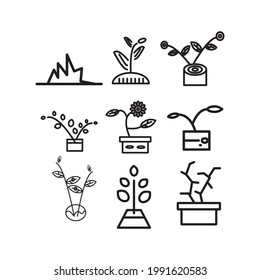 plant icon or logo vector illustration of isolated sign symbol, vector illustration with high quality black outline.