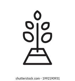 ilustración vectorial de icono de planta o logotipo del símbolo de signo aislado, ilustración vectorial con contorno negro de alta calidad.