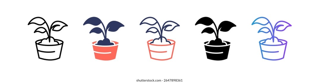 Ilustração de vetor múltiplo de ícone de planta