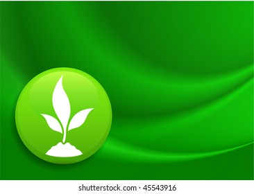 Plant Icon on Internet Button Original Vector Illustration