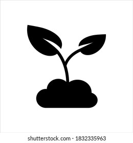 Plant icon on white background