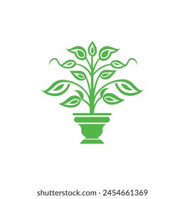 Plant icon on white background. Vector illustration in trendy flat style