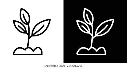 Plant icon outline collection for web design