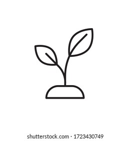 vector de diseño de contorno de icono de planta. icono de naturaleza aislado en fondo blanco