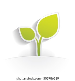 plant icon paper style full vector