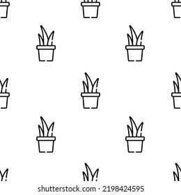 plant icon pattern. Seamless plant pattern on white background.