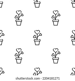 plant icon pattern. Seamless plant pattern on white background.