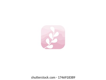 a plant icon with a pink background