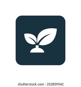 plant icon Rounded squares button, on white background 
