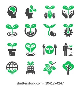 conjunto de iconos de planta