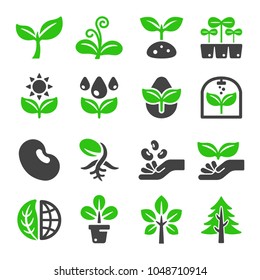 plant icon set - Shutterstock ID 1048710914