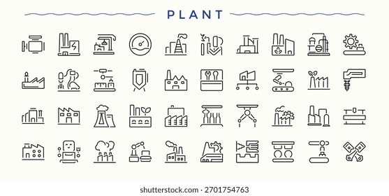 Conjunto de iconos de planta. Conjunto de iconos agro delgados. Iconos de contorno en estilo lineal. Conjunto de iconos modernos de la granja. Trazo editable. colección de Vector.