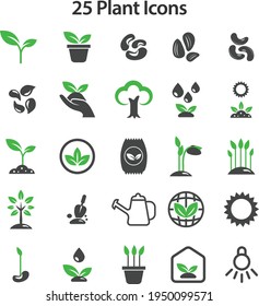 Pflanzensymbol-Set. Eco-Pflanzensymbol-Set. Web-Icon-Set