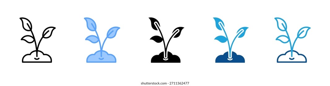 Conjunto de iconos de planta colección de estilo múltiple