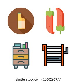 plant icon set. vector set about oils, industrial robot, nightstand and chilli icons set.