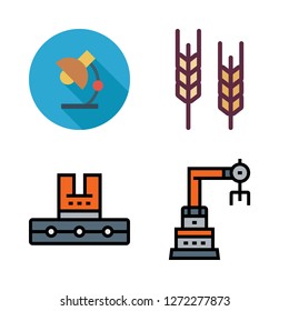 plant icon set. vector set about desk lamp, industrial robot and wheat icons set.