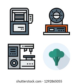 plant icon set. vector set about industrial robot and broccoli icons set.