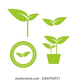 Ilustración de vectores de conjunto de iconos de planta
