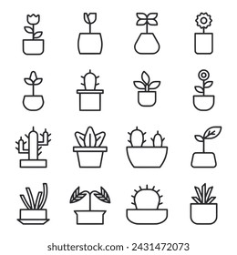 Plant icon set vector illustration