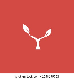 plant icon. sign design. red background