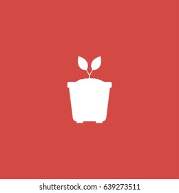 plant icon. sign design. red background