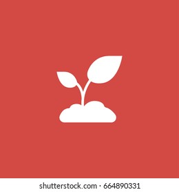 plant icon. sign design. red background