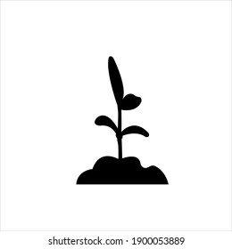 Plant Icon. Sign Symbol Design, Seedling Vector Silhouette