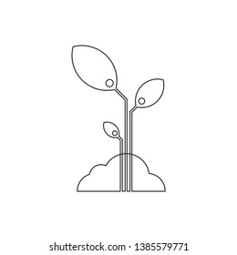 Plant icon silhouette. Seedling concept for nature isolated on white background. Vector illustration