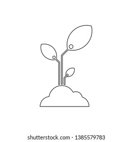 Plant icon silhouette. Seedling concept for nature isolated on white background. Vector illustration
