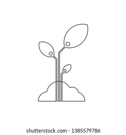 Plant icon silhouette. Seedling concept for nature isolated on white background. Vector illustration