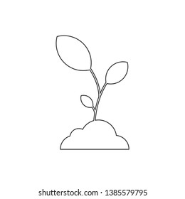 Plant icon silhouette. Seedling concept for nature isolated on white background. Vector illustration