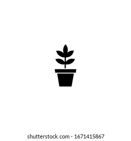 plant icon. simple, flat, black.