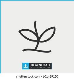 plant icon. simple outline plant vector icon. on white background.