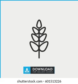 plant icon. simple outline plant vector icon. on white background.