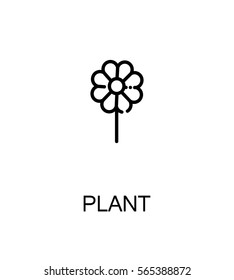 Icono de planta. Símbolo de esquema único de alta calidad para diseño web o aplicación móvil. Signo de línea delgada para el logotipo de diseño. Pictograma de esquema negro sobre fondo blanco