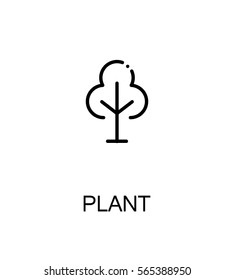 Icono de planta. Símbolo de esquema único de alta calidad para diseño web o aplicación móvil. Signo de línea delgada para el logotipo de diseño. Pictograma de esquema negro sobre fondo blanco