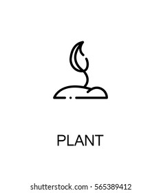 Plant icon. Single high quality outline symbol for web design or mobile app. Thin line sign for design logo. Black outline pictogram on white background
