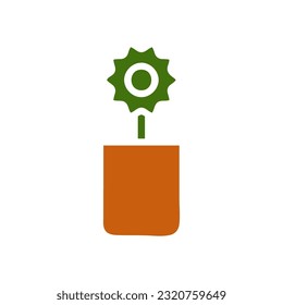 Plant icon solid brown green colour illustration vector element and symbol perfect.