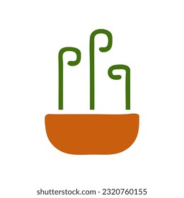 Plant icon solid brown green colour illustration vector element and symbol perfect.