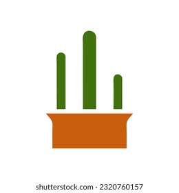 Plant icon solid brown green colour illustration vector element and symbol perfect.