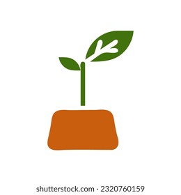 Plant icon solid brown green colour illustration vector element and symbol perfect.