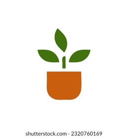 Plant icon solid brown green colour illustration vector element and symbol perfect.