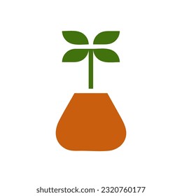 Plant icon solid brown green colour illustration vector element and symbol perfect.