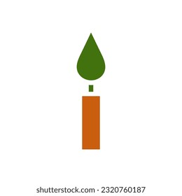 Plant icon solid brown green colour illustration vector element and symbol perfect.