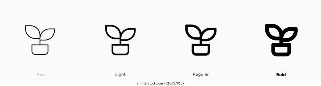 plant icon. Thin, Light Regular And Bold style design isolated on white background